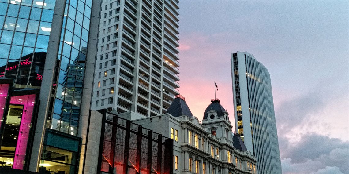 Sonnenuntergang in Auckland